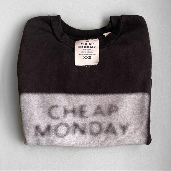 Cheap Monday Blurry Logo Shrunken Sweatshirt - Picture 2 of 6